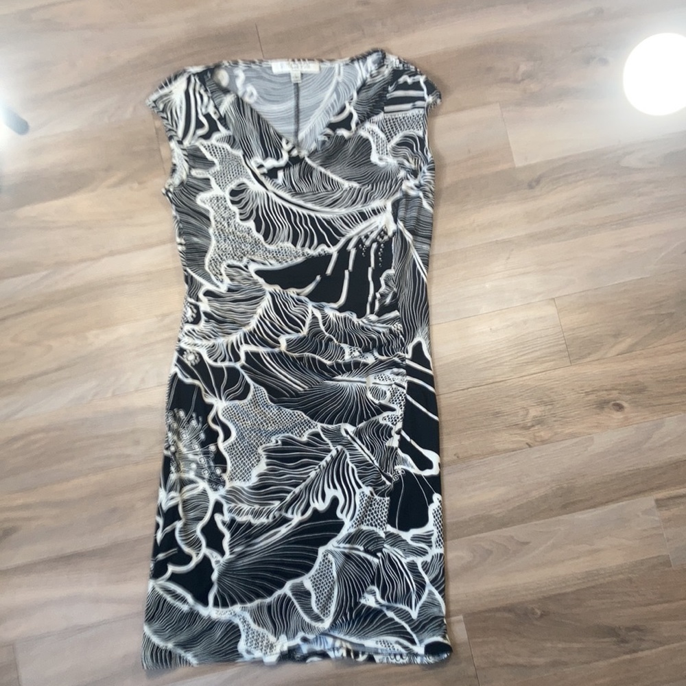 evan picone dress abstract print dress w stretch casual party size 4 - Picture 12 of 14